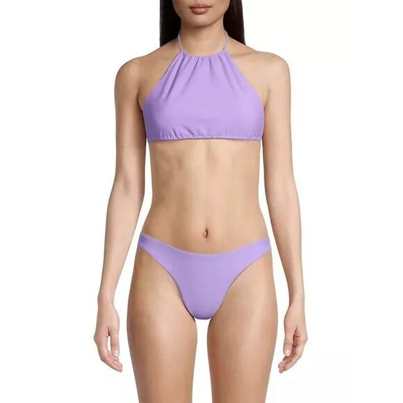 Jade Swim LAVENDER Gia Halter Neck Bikini Swim Top sz L - Picture 1 of 4
